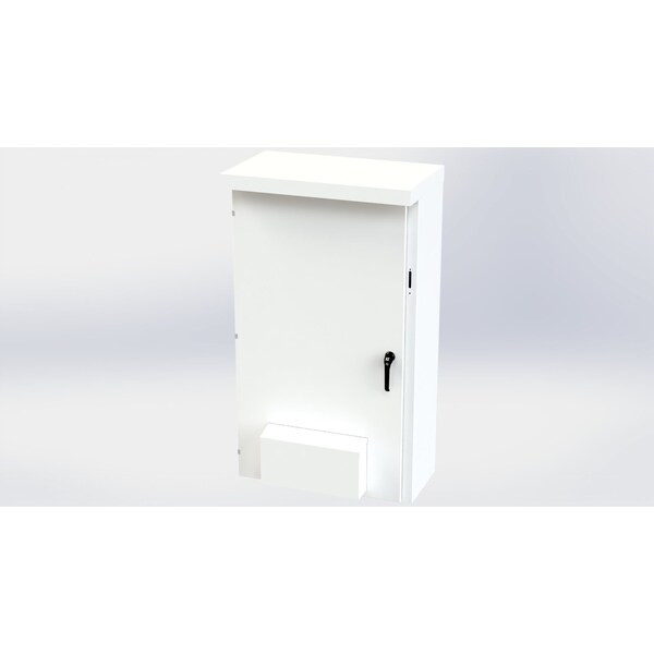 3 Point Latch Electrical Enclosures, 65 in H, 16 in D, 37.38 in W, NEMA 3R, Galvanized Steel